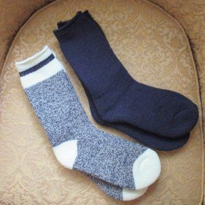 thick warm socks - blue - one size - two pairs